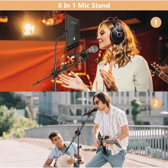 Mic Stand, 6 in 1 Microphone Stand, Floor Boom Mic Stand, Support Boom By Ramzi - Picture 6 of 6